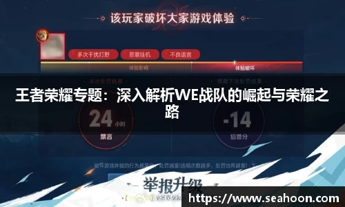 王者荣耀专题：深入解析WE战队的崛起与荣耀之路